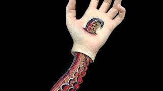 Body artist uses paint to transform her arms [upl. by Rima506]