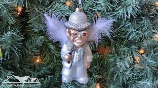 Christmas Ornament Elton John White Feather Costume Glass Ornament [upl. by Adyan]