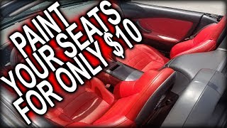 HOW TO PAINT YOUR CAR SEATS RED FOR JUST 10 QUICK FIX [upl. by Roderich453]