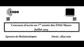 CONCOURS ENSA 2013 [upl. by Flavia]