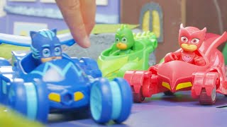 PJ Masks Creations ⚡ PJ Racing Cars Heroes VS Romeo ⚡ Play with PJ Masks  PJ Masks Official [upl. by Laroy158]