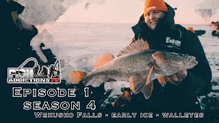 EARLY ICE WALLEYES  S4 Ep 1 Wekusko Falls MB [upl. by Waverley]