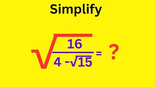 Math Olympiad  Can you solve this  Simplify Squire Root Problem [upl. by Ecyrb]