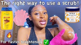 A brightening body scrub will give you faster skin brightening🔥💯 how to use a body scrub ✅ [upl. by Keiko]