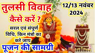 तुलसी विवाह पूजन विधि  बिना शालिग्राम Tulsi Vivah Kaise hota hai  Tulsi Vivah ki Puja vidhi 2024 [upl. by Leahkim557]