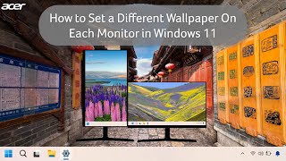 How to Set a Different Wallpaper on Each Monitor in Windows 11 [upl. by Ssitnerp449]