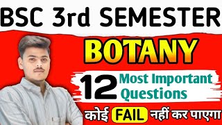 Bsc 3rd semester botany 12 most important questions 2025Sp Study Point [upl. by Ttesil]