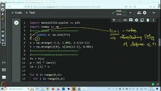 Week 9  Lecture 43  Polynomial Interpolation Implementation of Lagrange Form as Python Code [upl. by Ymassej345]