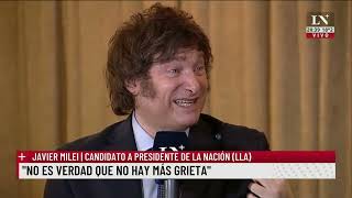 Javier Milei quotMassa propone un mundo sin restricción de presupuestoquot [upl. by Demmahum]