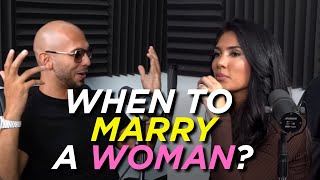 WHEN TO MARRY A WOMAN  Andrew Tate vs Sadia Psychology [upl. by Leinoto]