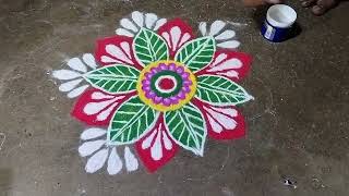 Easy rangoli alpona design for diwali and dhanteras  Ugadi muggulu designs  new alpona design [upl. by Pinelli]