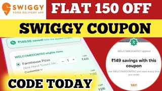 FLAT 150 OFF  Swiggy Coupon Code Today  Pizza Offer Today [upl. by Kirbie614]