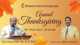 Thanks Giving Sunday  Methodist Church Sangareddy  livestream  10th Nov 2024 [upl. by Lladnarc]