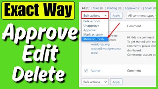 How to Approve Edit or Delete Comments in WordPress Post  Full Guide [upl. by Clynes]