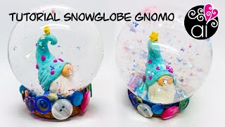 Sfera di Neve con uno Gnomo  Polymer Clay Gnome Snowglobe Tutorial [upl. by Utta]