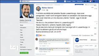 12 TG1giorno  16 settembre 2018 prima notizia replica di 9 min fa di Salvini a lussemburghese [upl. by Zeba]