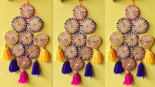 easy DIY old bangles wall hanging craft ideasdiwali decoration ideas for gotapotti with wool।। [upl. by Rora281]