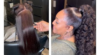 Ms Monica is BACK Sleek ponytail using the spritz mold method NO wax gel or glue🙌🏽 [upl. by Aray]