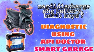 DIAGNOSTIC USING API DOCTOR SMART GARAGE  NAGDIDISCHARGE ANG BATTERY MIO SOUL I 125 [upl. by Llerol]