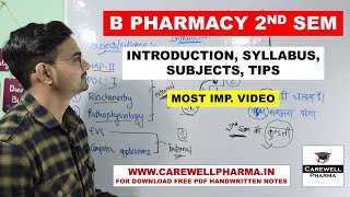 B Pharmacy 2nd Semester  Introduction  Syllabus  Subjects  Carewell Pharma [upl. by Uni]