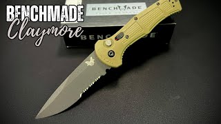 My First Serrated Blade Folding Knife  Benchmade Claymore 9070SBK1 Ranger Green Drop Point [upl. by Mayman]