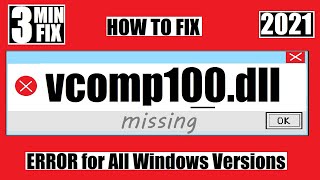 VCOMP100dll was not found ✅How to Fix VCOMP100 is Missing from computer Error💻Windows 10\7 3264Bit [upl. by Eicyak707]