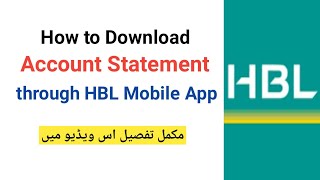 how to download HBL account statement through HBL Mobile App [upl. by Asilak7]