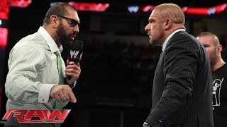 Batista quits WWE Raw June 2 2014 [upl. by Eseer]