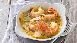 Recette  Langoustines gratinées au sabayon de Champagne et Appenzeller [upl. by Eibber]