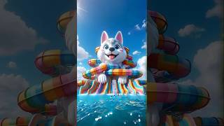 ❤Evolution of Cat  Giant White Wolf Water Slide 🥰 KittenFigure ✅ cat cute love shorts [upl. by Narayan]