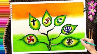 National unity day poster rashtriy Ekta Diwas drawingunity in diversity drawing unity day drawing [upl. by Haianeb]