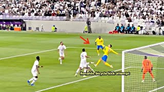 Cristiano Ronaldos bicycle kick attempt and saying quotSee you in Riyadhquot to Al Ain fans [upl. by Hen]