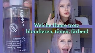 Weiche Haare trotz blondieren tönen färben [upl. by Anileda905]