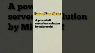 Azure Functions  azure az900 cloudcomputing azurefunctions shorts [upl. by Boylan]