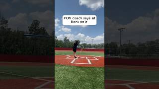 Whenever coach says “Sit Back” 😂 shorts baseball viral [upl. by Alicsirp]