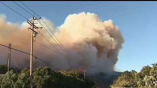 Siguen esfuerzos para controlar el Incendio Mountain en el condado de Ventura [upl. by Cataldo797]