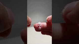 Pearl and daisy ring tutorial beads beadedring beadedjewelry diyring [upl. by Horatius]