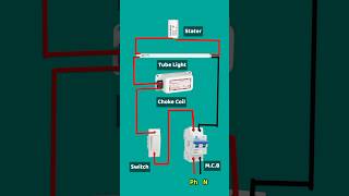 👌🔥Old Fluorescent Tube Light Connection with Choke and Startershorts shortsfeed [upl. by Leeland844]