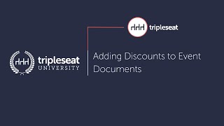 Adding Discounts to Event Documents Level 2  TSU [upl. by Domenico]