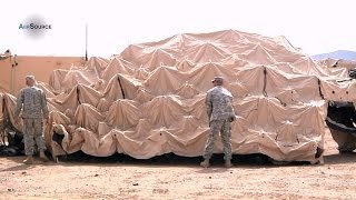 US Army 1st Armored Division  DRASH Deployable Rapid Assembly Shelter Setup [upl. by Iphagenia]