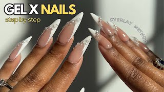 How To Do Gel X Nails USING THE OVERLAY METHOD  Step by Step  gel x nails tutorial [upl. by Tnayrb]