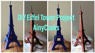 DIY Eiffel Tower 🗼 project making with cardboard  AinyCooks [upl. by Aia22]