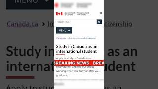 Canada Study Visa Latest Update  Study Visa Latest News canada [upl. by Nnaylime]