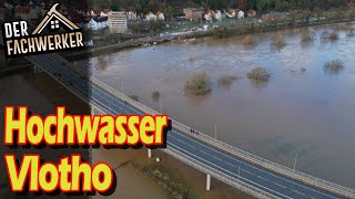 WeserHochwasser Vlotho und Umgebung im Dezember 2023 [upl. by Anitsuga]