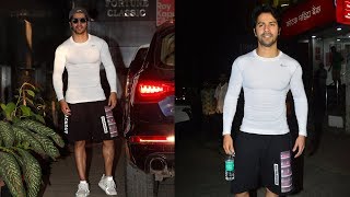 SPOTTED Varun Dhawan Post Gym Session with His Fans at Bandra  SpotboyE [upl. by Erual]