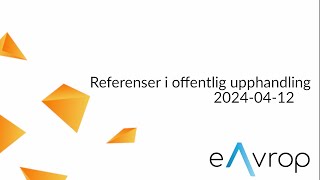 Referenser i offentlig upphandling [upl. by Adnov]