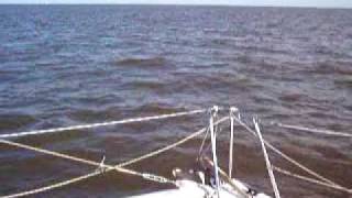 PDQ 32 catamaran quotVeneliaquot under sail in Galveston Bay [upl. by Ennairod159]