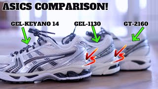 Asics GelKayano 14 vs Gel1130 vs GT2160 Comparison [upl. by Llednar804]