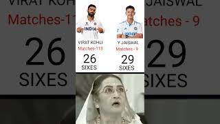 Virat vs Jaiswal test sixes [upl. by Hnad]