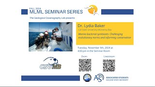 MLML Seminar Dr Lydia Baker Marine bacterial symbiotes [upl. by Artemla]